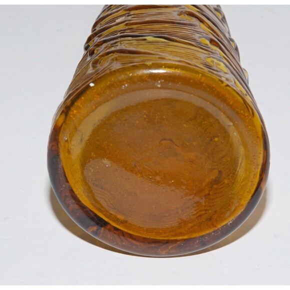 Vintage Empoli Amber Wave Genie Bottle Decanter Italy Mid Century Modern Glass - Picture 10 of 10